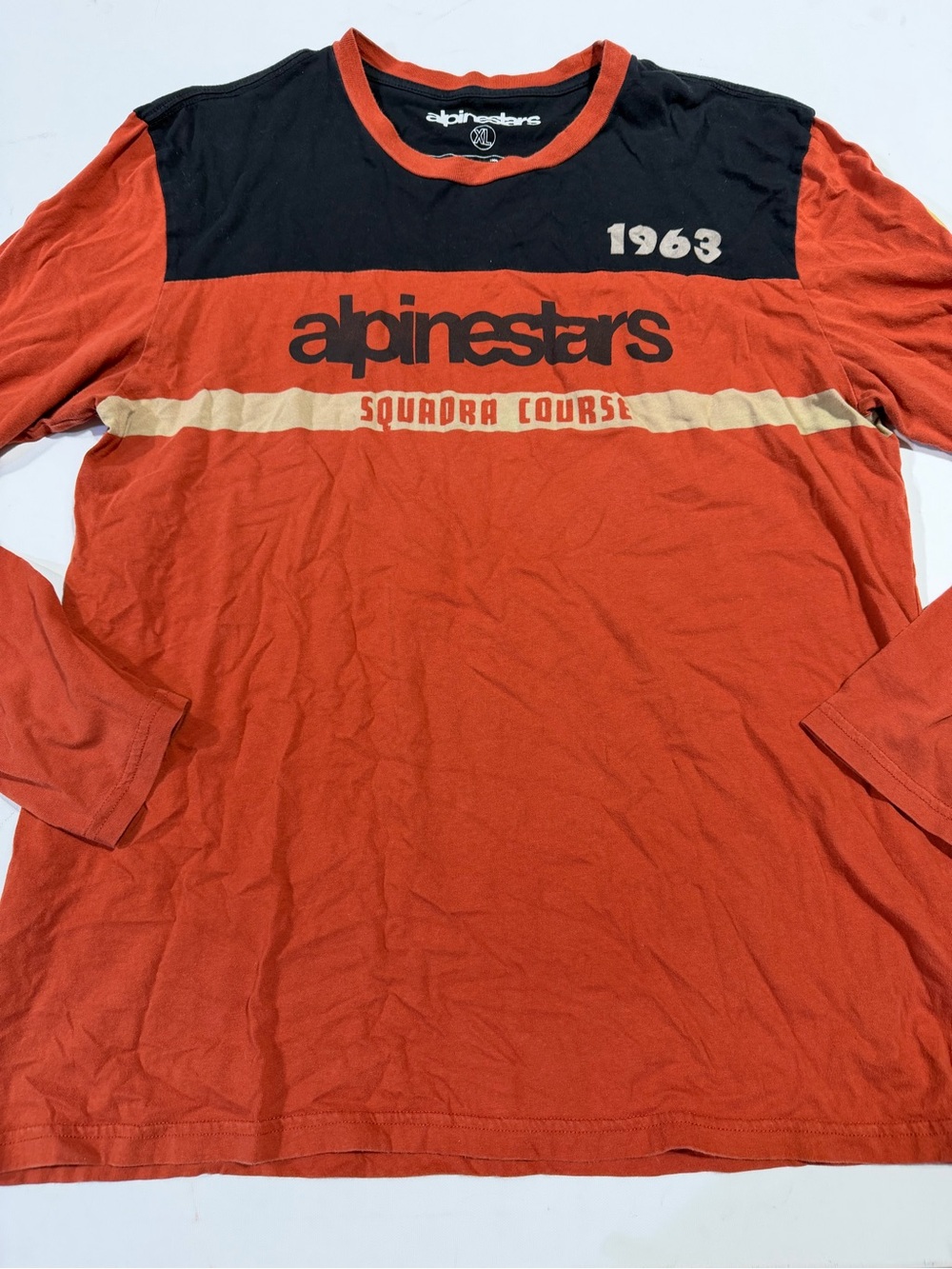 Alpinestars Orange and Black Long Sleeve Crew Neck Shirt